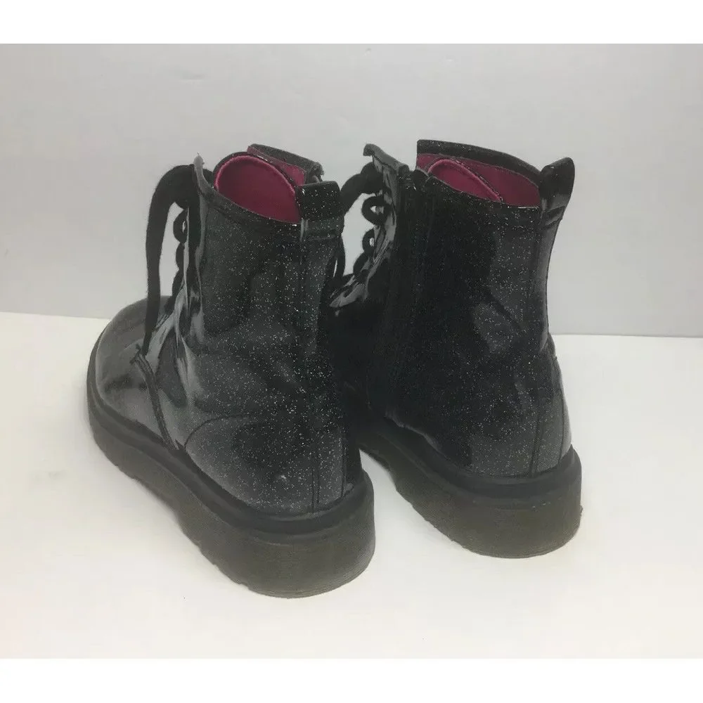 STEVIES Girls Womens‎ JPlay Black Glitter Ankle Boots Shoes Size 4M